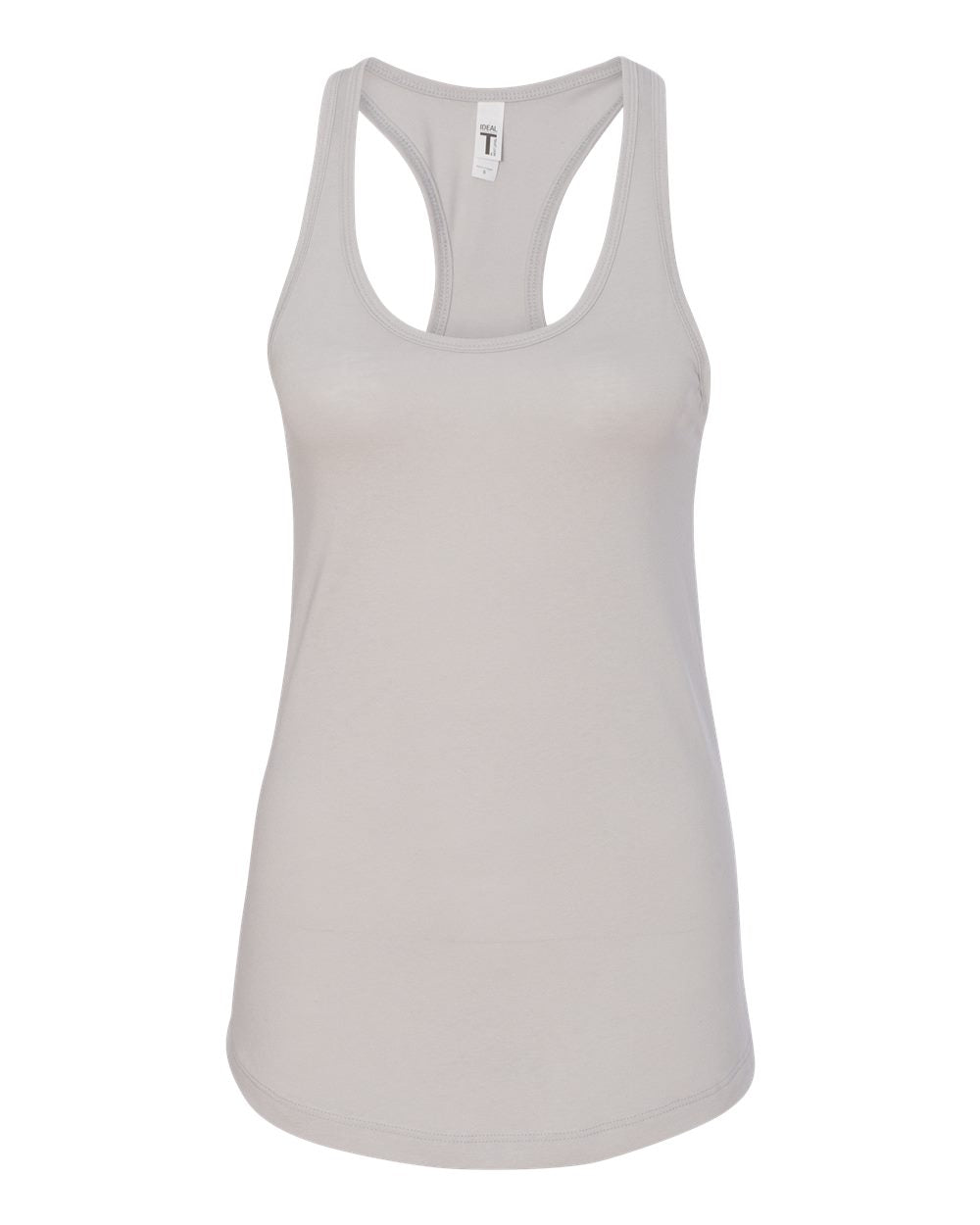 Silver tank top on a white background
