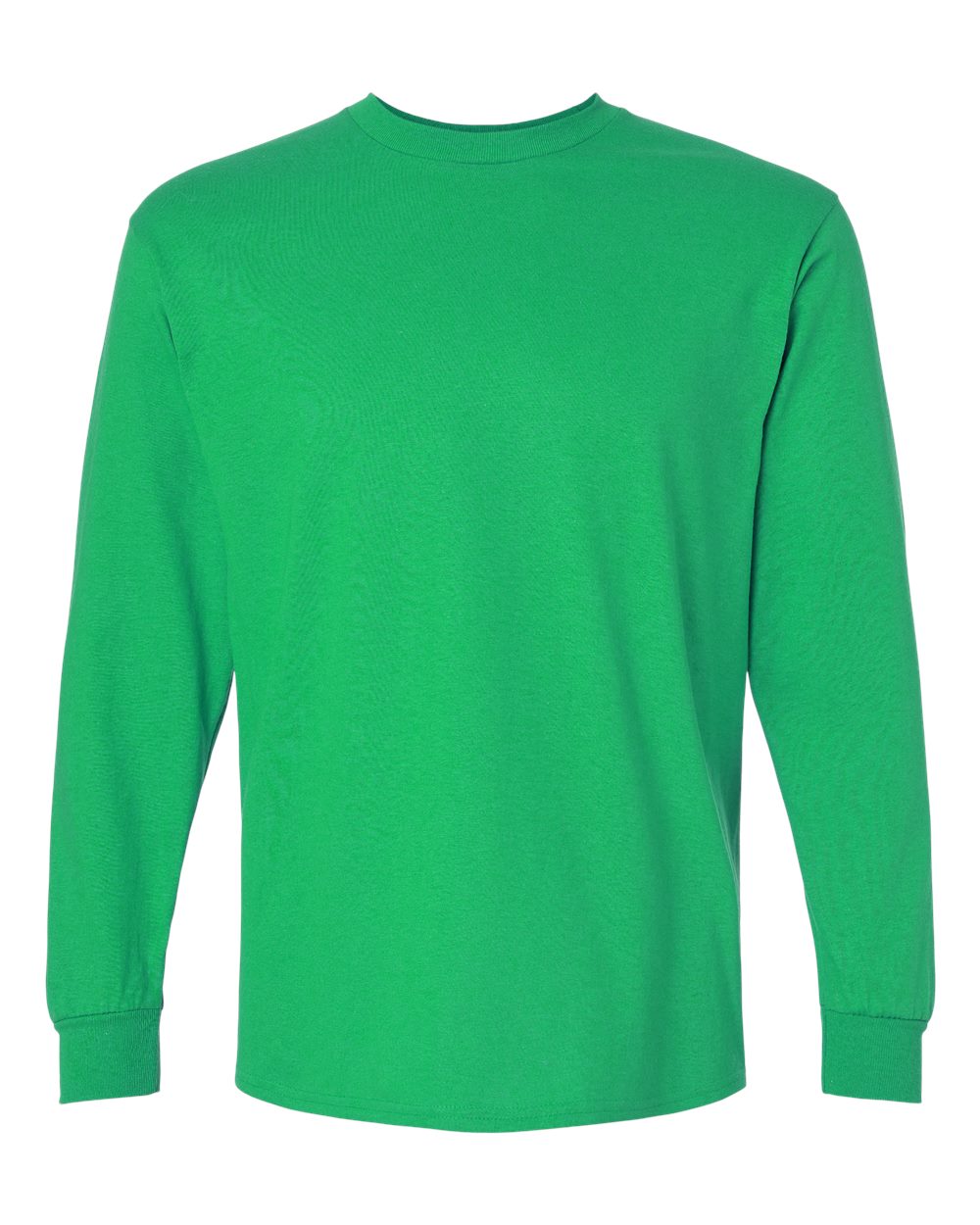 Green long-sleeve shirt on a white background