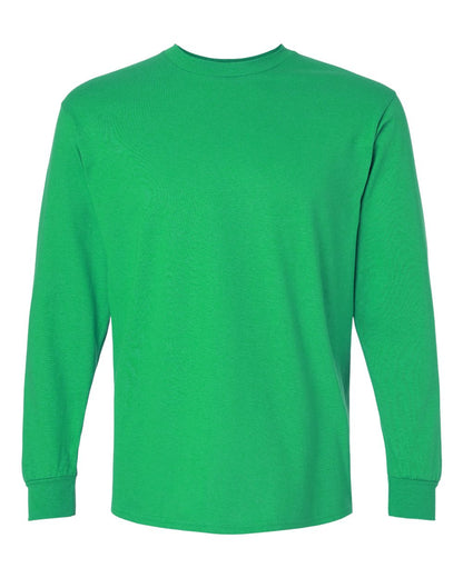 Green long-sleeve shirt on a white background