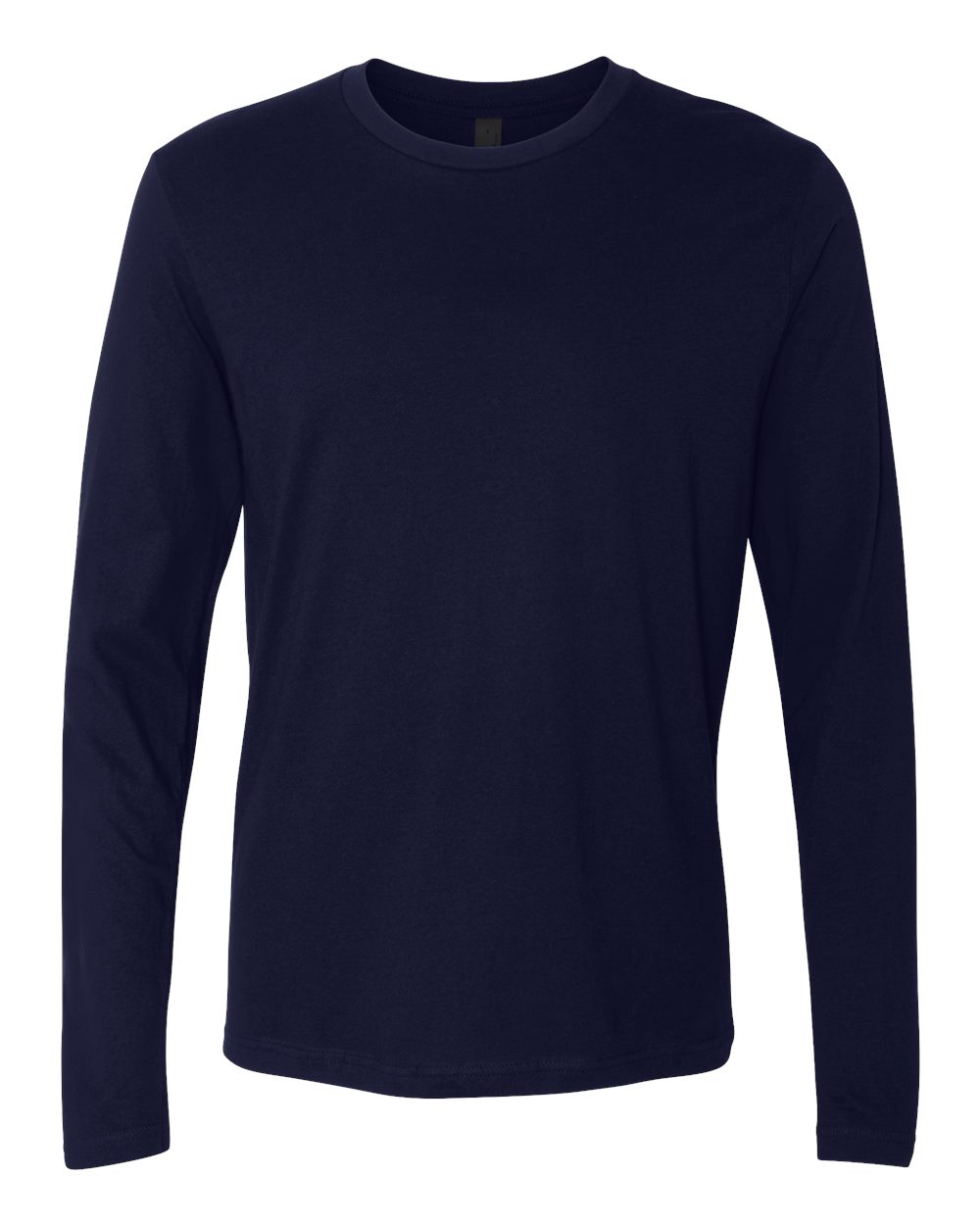 Navy blue long-sleeve shirt on a white background