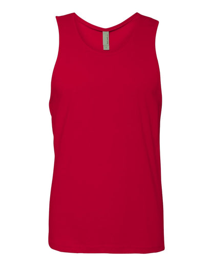 Red tank top with a visible brand tag on a white background