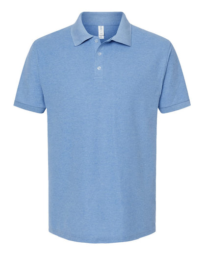 Blue polo shirt on a white background