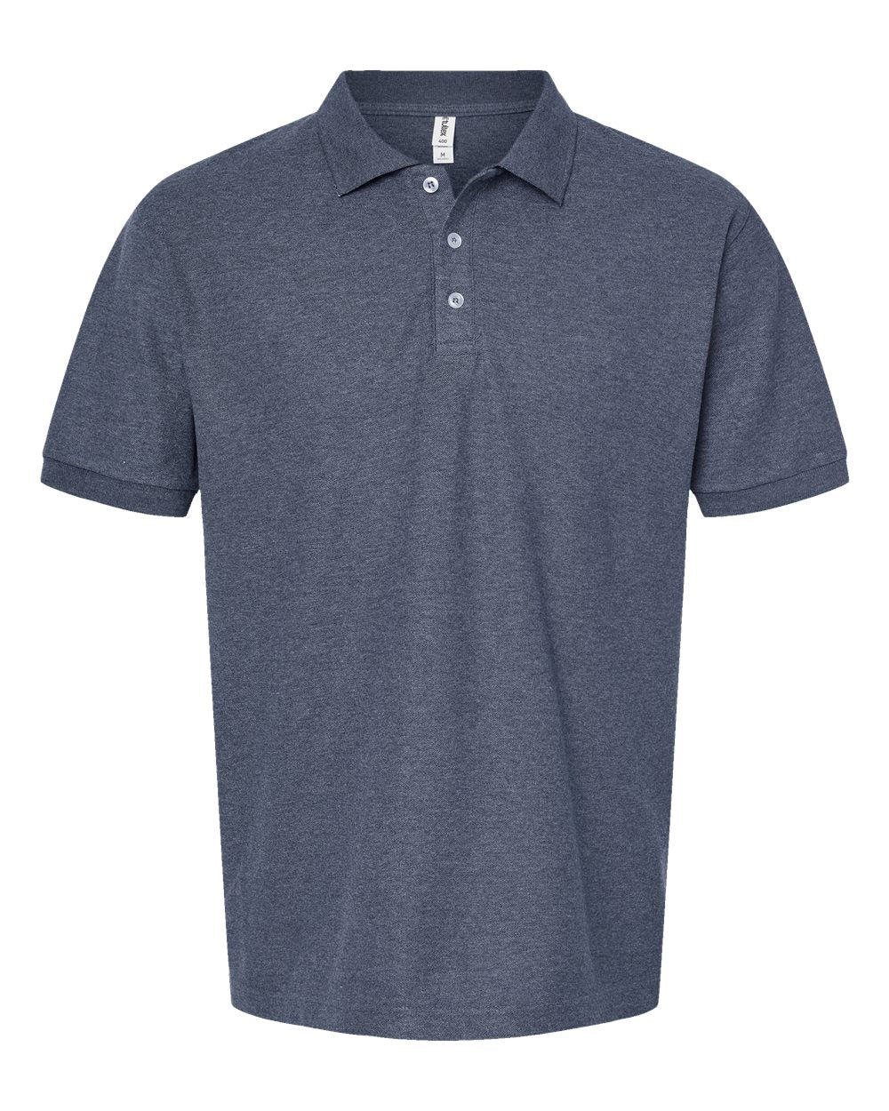 Blue polo shirt on a white background