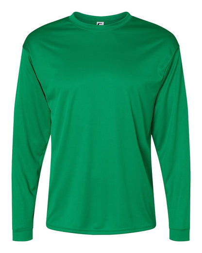 Green long-sleeve shirt on a white background