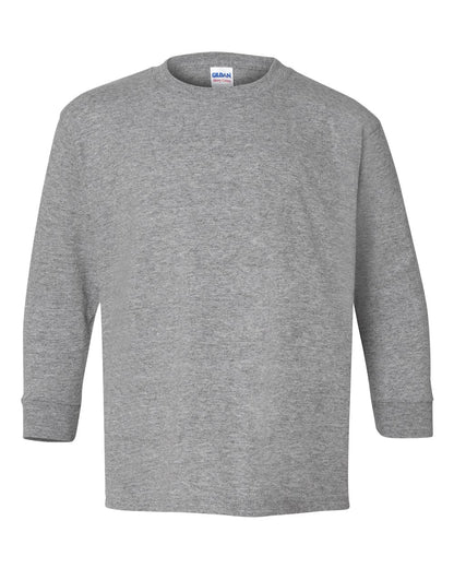 Gray sweatshirt with a brand label on a white background