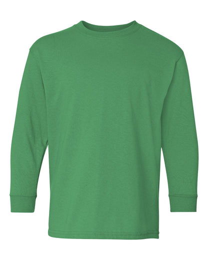Green long-sleeve shirt on a white background