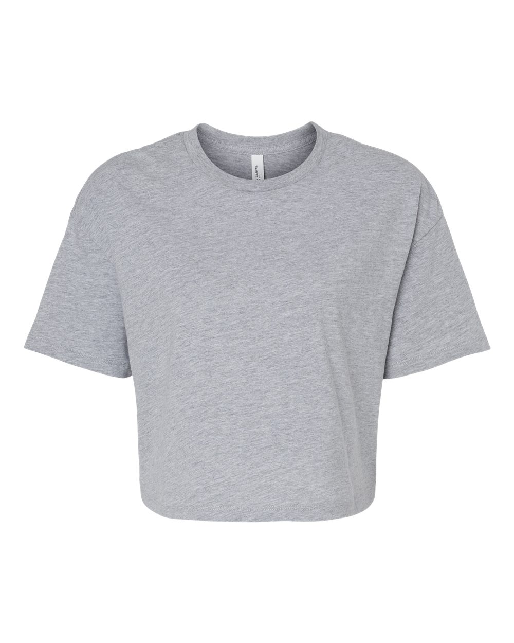 Gray cropped t-shirt on a white background