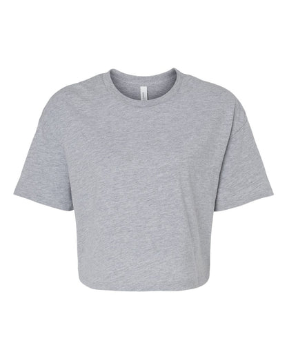 Gray cropped t-shirt on a white background