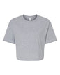 Gray cropped t-shirt on a white background