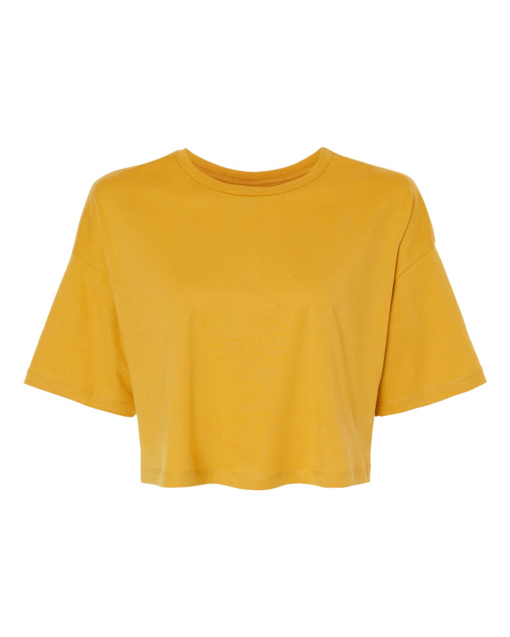 Mustard Yellow crop top on a white background