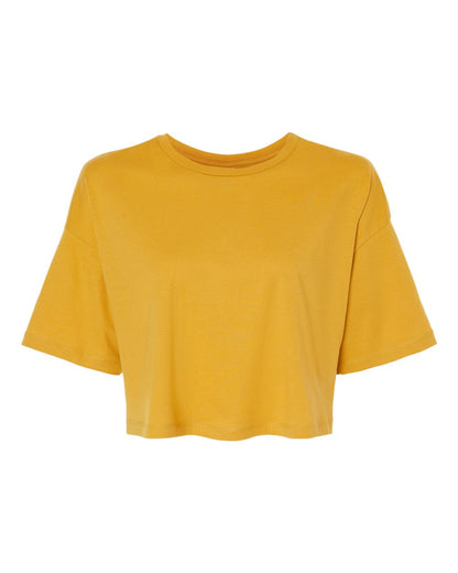 Mustard Yellow crop top on a white background
