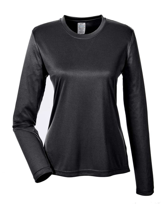 Shiny Black long-sleeve shirt on a white background