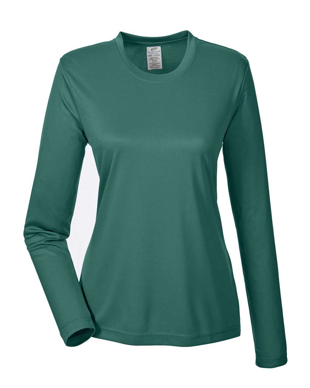 Forest Green long-sleeve shirt on a white background