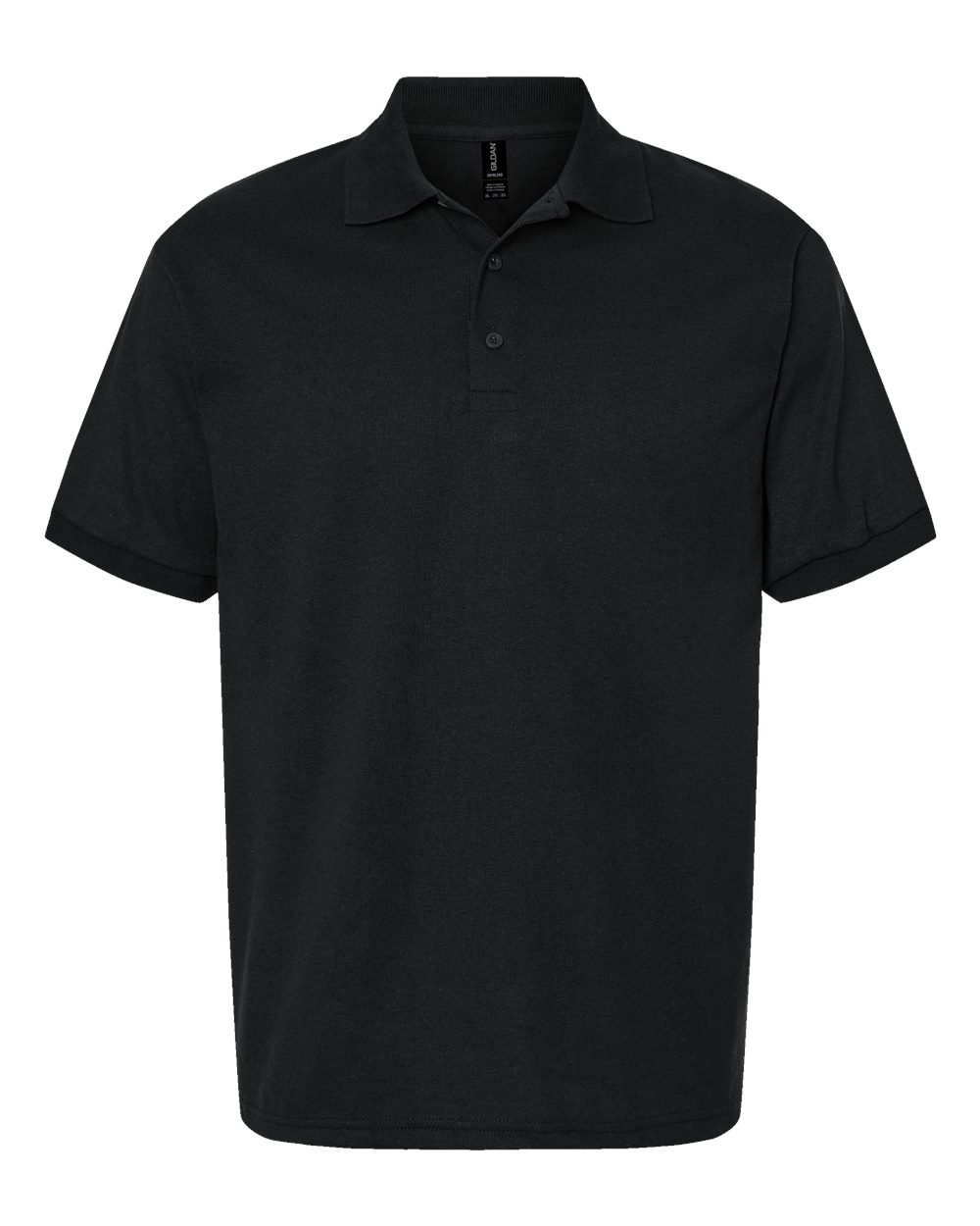 Black polo shirt on a white background