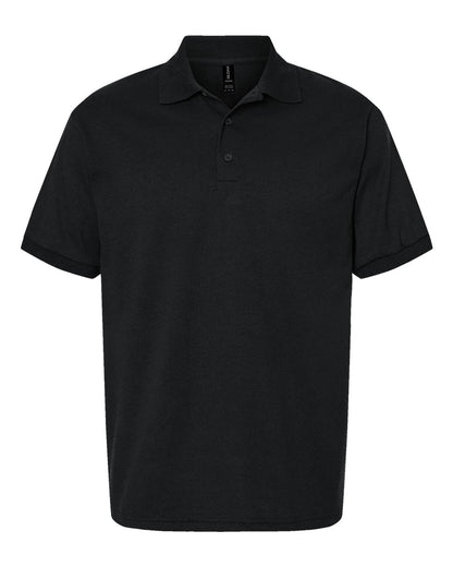 Black polo shirt on a white background