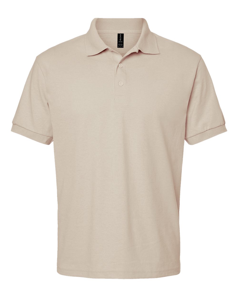 Beige polo shirt on a white background