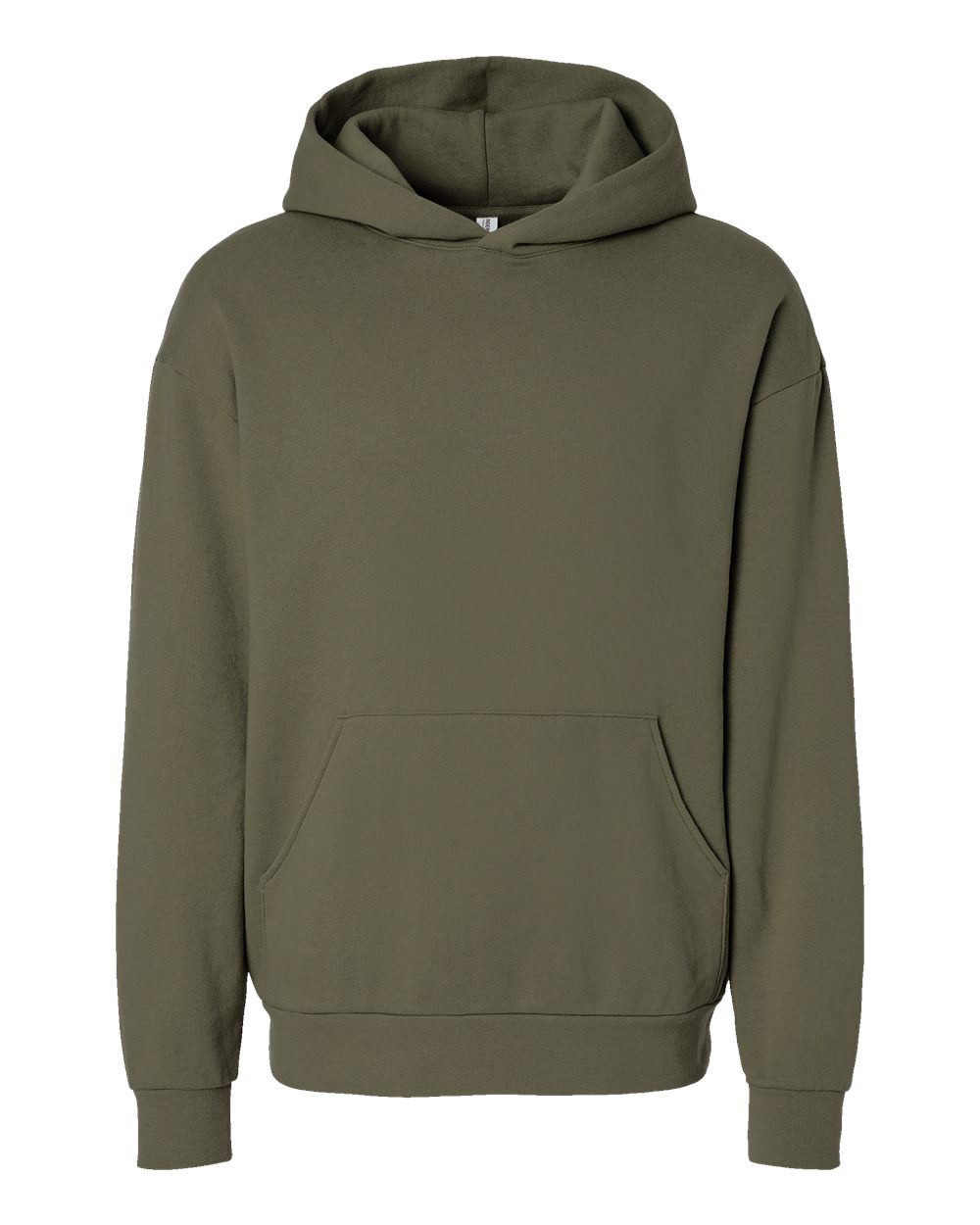 Green hoodie on a white background