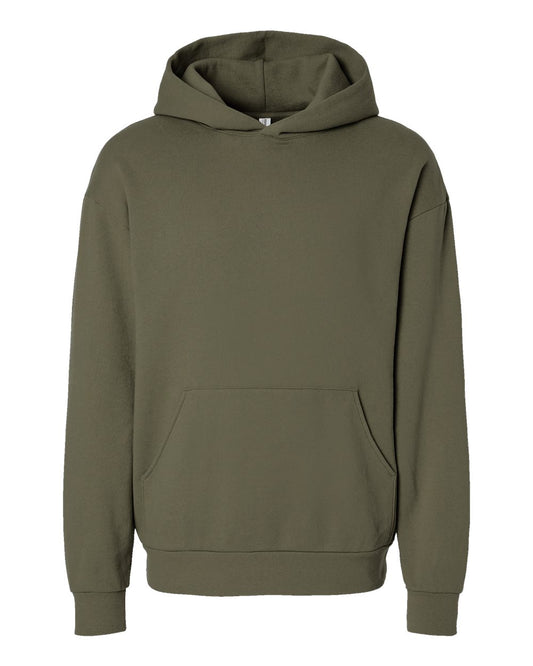 Green hoodie on a white background