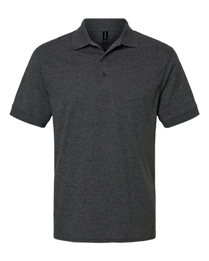 Dark gray polo shirt on a white background