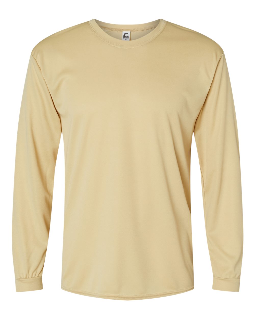 Gold long-sleeve shirt on a white background