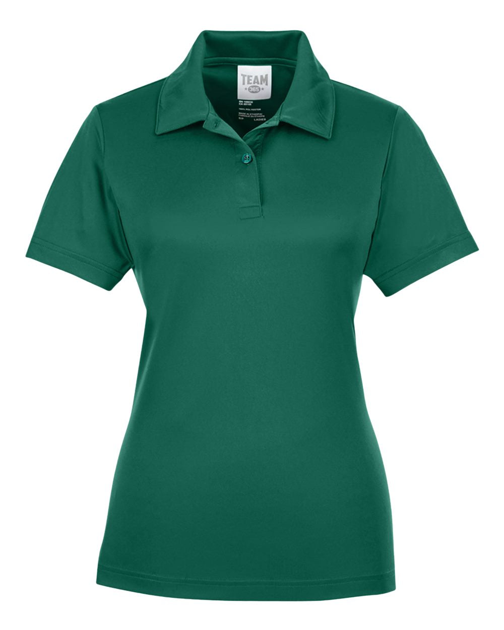 Green polo shirt on a white background